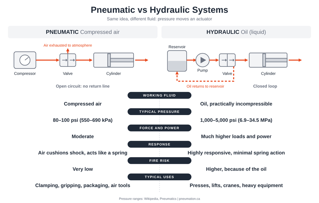 Pneumatic vs Hydraulic Systems